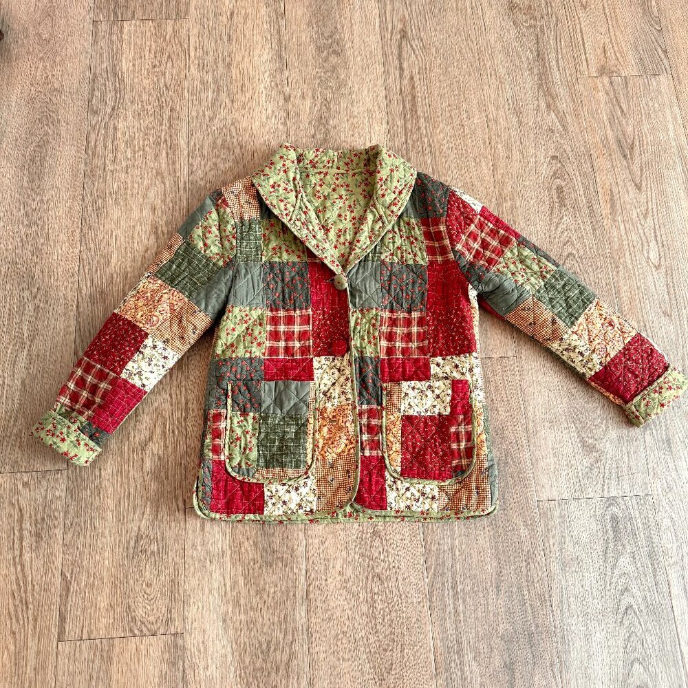 Patchwork Quilted Blazer - Multicolor - image 1
